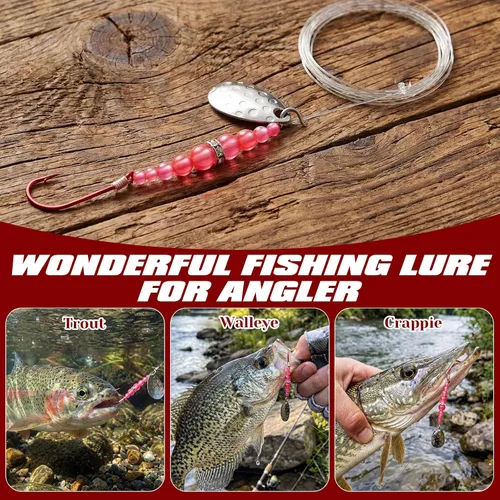 Miniatura 6 de Soulchen 5 piezas de señuelo de pesca giratorio de cebo de plataforma, cuchillas de arnés de Walleye para hacer señuelos de pesca, cebo giratorio
