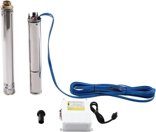 Bomba sumergible de pozo profundo, 110 V/60 HZ, 3420 RPM, 11.89 galones/min, bomba de agua de acero inoxidable con cable eléctrico de 65.62 pies,