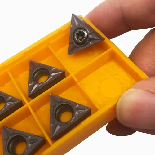Miniatura 2 de 21 piezas TCMT32.51 TCMT16T304 Insertos de torneado de carburo Insertos de repuesto para soporte de herramientas de espuma con tornillos hexagonales