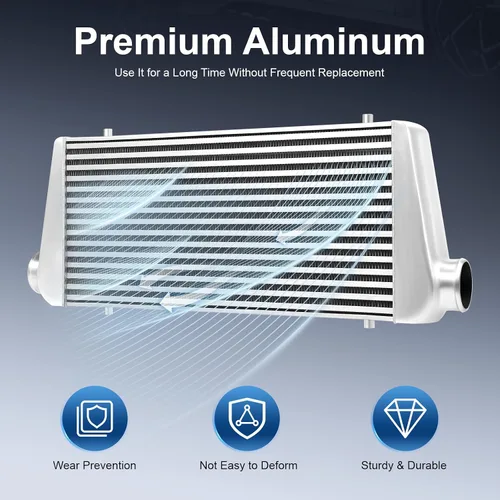 Miniatura 2 de Intercooler universal, kit de intercooler de ajuste universal, intercooler de aluminio de 1000 HP de entrada y salida de 3 pulgadas, núcleo de 4