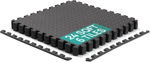 Miniatura 17 de Yes4All 24SQFT-120SQFT - Tapete de ejercicio de rompecabezas para gimnasio en casa, baldosas de espuma EVA entrelazadas con borde
