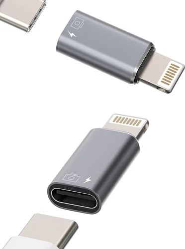 Adaptador OTG para iPhone (paquete de 2) Dongle de auriculares USB C hembra a Lightning Macho, cargador convertidor de sincronización de datos para