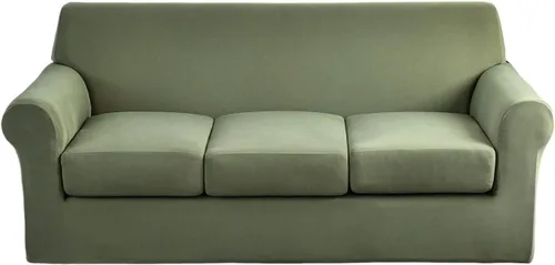 Miniatura 38 de Fundas elásticas para sofá de 1/2/3 cojines, funda estampada con fundas de cojín de asiento separadas, fundas de sofá lavables, protector de muebles