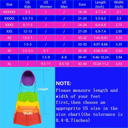 Miniatura 68 de Gugmoy Kids Swim Fins,Comfortable Silicone Flippers for Swimming and Diving,Size Suitable Beginners Kids Girls Boys Adults
