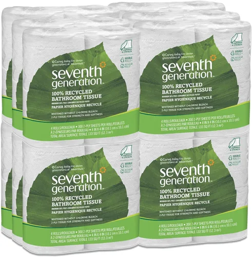 Miniatura 15 de Seventh Generation - Papel higiénico (2 capas, 100 % papel reciclado, 500 hojas, 60 unidades), color blanco