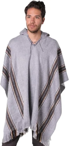 Miniatura 22 de Gamboa Poncho de alpaca para hombre Pancho mexicano con capucha vaquero y ponchos occidentales manta para adultos