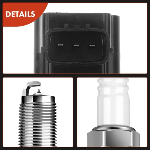 Miniatura 8 de A-Premium Juego de 4 (Negro) Paquete de Bobinas de Encendido y Bujías de Iridio Compatibles con Nissan Altima Sentra 2002-2006, X-Trail 2005-2006 L4