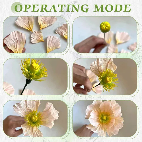 Miniatura 6 de Mlurcu Papel crepé - 6 rollos de serpentinas de crepé verdes, 10 pulgadas de ancho, kit de manualidades de flores para bodas y fiestas de festivales