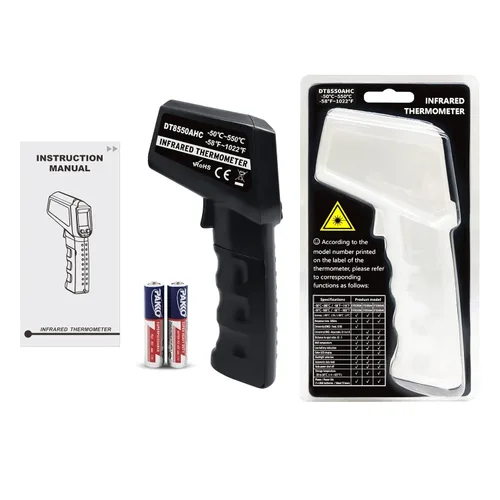 Miniatura 8 de Termómetro infrarrojo pistola de temperatura -58℉~ 1022℉ (-58.0 °F ~ 1,022.0 °F) Termómetro infrarrojo láser digital sin contacto con pantalla a