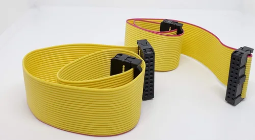 Miniatura 5 de Paquete de 5 conectores hembra IDC 2x10 20P 0.100 in 4.7 in 4 pulgadas, cable de cinta plano amarillo, filas dobles 20 pines paso FC F/F