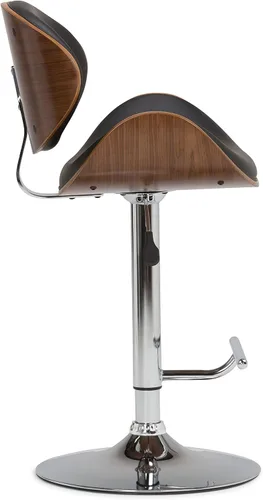 Miniatura 7 de SIMPLIHOME Marana - Taburete de bar giratorio ajustable, altura del asiento de 37 a 45 pulgadas, taburete tapizado en piel sintética vegana negra