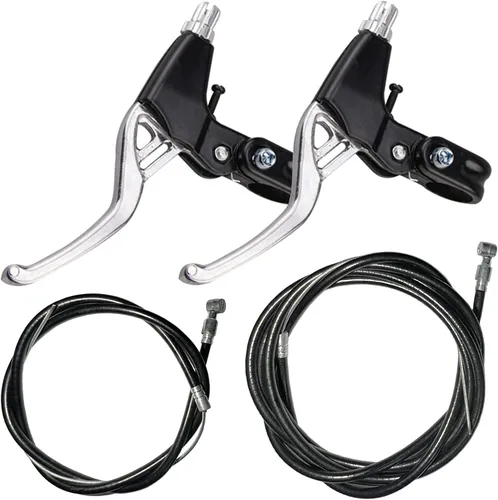 Miniatura 6 de Lomodo 4 accesorios de freno de bicicleta que incluyen 2 manillares V-Brake de aleación de aluminio (0.9 in de diámetro) y 2 cables de freno