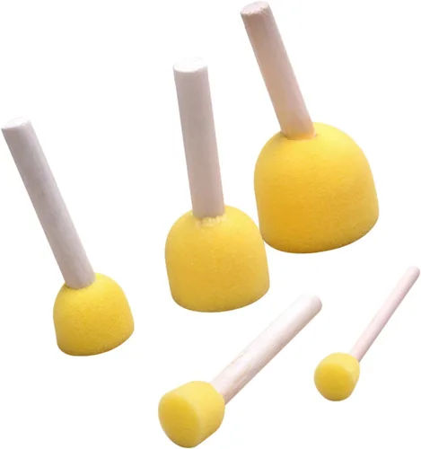 EXCEART Juego de 40 pinceles de pintura para niño y niña, herramientas redondas para grafiti, manualidades, proyectos de arte, esponja ligera que