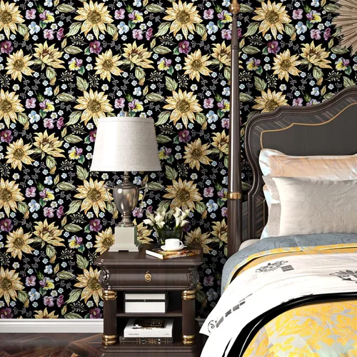 Miniatura 5 de ReWallpaper Papel tapiz floral para despegar y pegar, estilo vintage, papel de pared prepegado para gabinetes, papel tapiz extraíble de flores