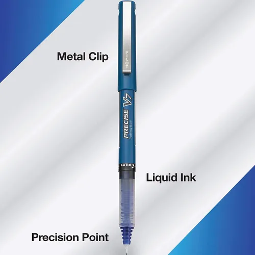 Miniatura 3 de PILOT Precise V7 - Bolígrafos de bola de punta fina de 1/32 de pulgada (0.7mm), tinta azul líquida, paquete de 14 (15415)