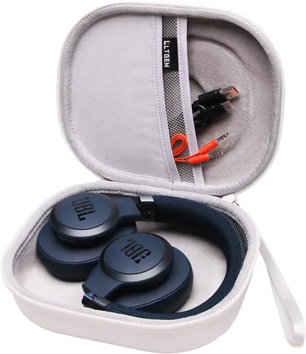 Miniatura 2 de LTGEM - Funda rígida para auriculares JBL, color blanco, exterior gris y interior gris