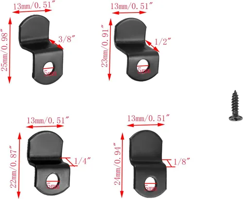 Miniatura 2 de 40 Clips de Lona Desplazados con Tornillos Clips de Metal Negro para Marco de Fotos Abrazaderas de Espejo Clips de Espejo Desplazados de Servicio