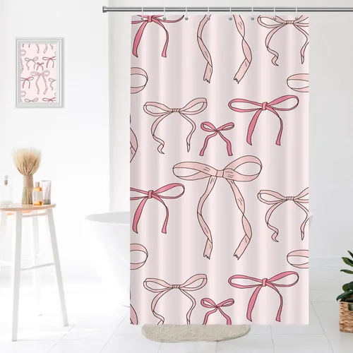 Miniatura 9 de Decoración de baño hippie retro, cortina de ducha de vaca y fresa, tela de poliéster impermeable, 72 x 72 pulgadas, albaricoque
