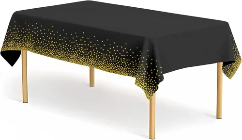Miniatura 14 de Paquete de 2 manteles de plástico a cuadros en blanco y negro para fiestas, desechables de 54 x 108 pulgadas, mantel rectangular con bandera a