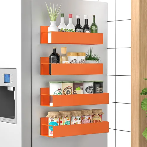 Miniatura 32 de HuggieGems Paquete de 4 Organizadores Magnéticos de Almacenamiento de Especias para Refrigerador y Horno, Organizadores y Almacenamiento Gris
