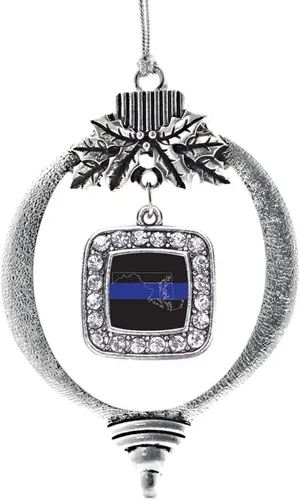 Miniatura 188 de Inspired Silver - Nana púrpura - Adorno de Navidad plateado - Adorno cuadrado para árbol de Navidad con circonita cúbica - Decoración colgante