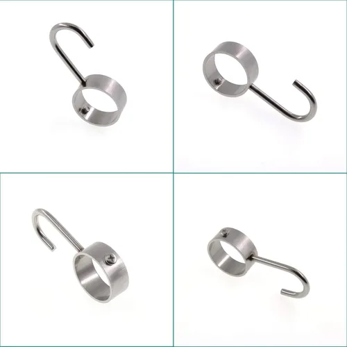 Miniatura 7 de Ganchos de acero inoxidable para colgar ollas y sartenes, toallas, guantes de horno, se adaptan a varillas de 0.984 in de diámetro, paquete de 6