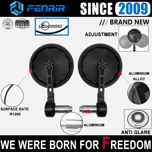 Miniatura 2 de FENRIR Espejo de motocicleta con adaptador para Yamaha XSR700 XSR900 (2016-2021) MT09 (2014-2020) MT01 MT07 (2014-2024) MT10 FZ1 FZ6 FZ07 FZ09 FZ10