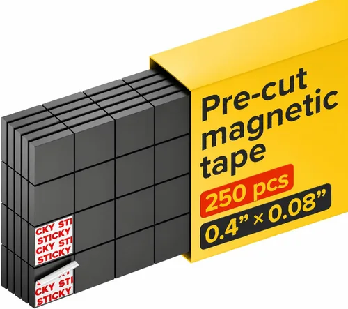 Miniatura 7 de Imanes Hiper-Adhesivos con Respaldo Adhesivo - 45 piezas de 1.2x0.08" Cuadrados Magnéticos Fuertes para Pizarra Blanca y Refrigerador - Calcomanías