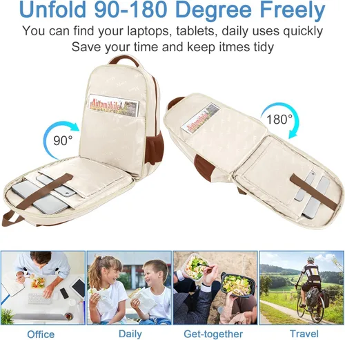 Miniatura 5 de MATEIN Mochila de almuerzo para mujer, resistente mochila térmica térmica para profesores, enfermeras, para trabajo, universidad, viajes, elegante