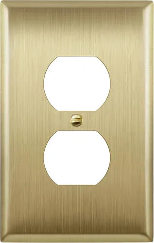 Miniatura 26 de LIDER Placa de pared de metal para receptáculo doble dúplex, resistente a los impactos/corrosión, cubierta de salida de metal, acero inoxidable 430