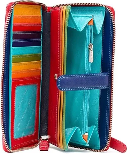 Miniatura 3 de Visconti Spectrum 33 - Cartera de cuero suave multicolor para mujer, Rojo