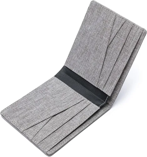Miniatura 2 de Cartera de tela minimalista con bloqueo RFID plegable