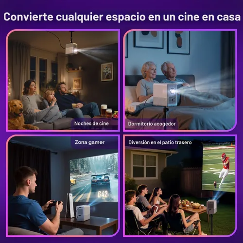 Miniatura 10 de Aurzen Roku - Proyector inteligente para TV con Wifi y Bluetooth, D1R Cube Roku Streaming Experience integrado, motor óptico sellado, 1080P FHD