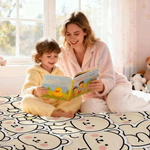 Miniatura 2 de Cute Bear Duvet Cover Set Twin, 3 Pieces Soft Neutral Bedding Calming Cozy Comforter Cover Set Minimal Kawaii Bedroom Decor Microfiber for Relaxing