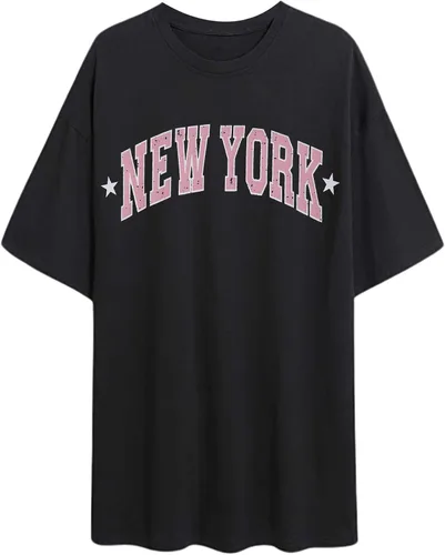 Miniatura 4 de Remidoo - Camiseta informal de manga corta para mujer, cuello redondo, corte amplio, con estampado de arcoíris