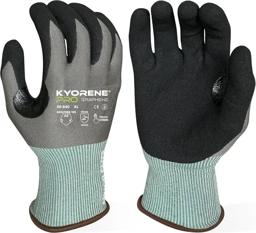Miniatura 10 de Armor Guys Kyorene Pro 00-840 A4 - Guantes de trabajo resistentes a los cortes, grafeno, agarre de nitrilo, duraderos, transpirables para uso 3