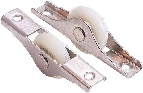 2 poleas de ventana de puerta corredera de 0.906 in/0.91 pulgadas de diámetro de rueda de nailon galvanoplastia de una sola rueda de acero