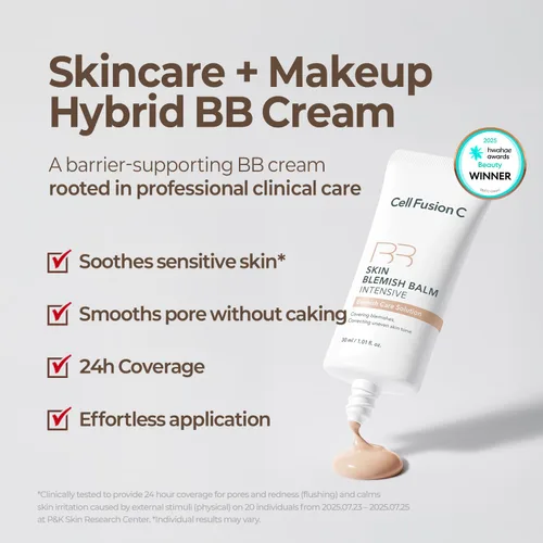 Miniatura 3 de Cell Fusion C Skin Blemish Balm No.23 Signature Beige - Crema BB ligera/media, ligera con ceramida, hidratante tintado para pieles sensibles, sin