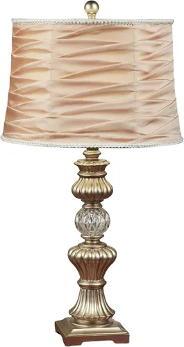 Celine - Lámpara de mesa color champán, elegante decoración de estilo glamuroso para dormitorio, sala de estar, escritorio de oficina, iluminación