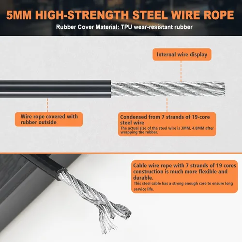 Miniatura 3 de SERTT Cable de repuesto para máquina de cable de polea, cable de polea para gimnasio casero DIY, longitud de cable de alambre de 32.8/65.6/98.4 pies