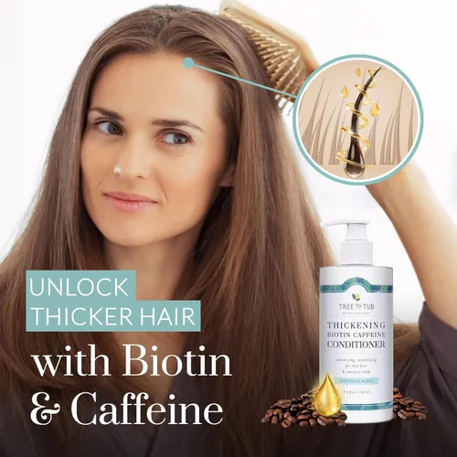 Miniatura 2 de Tree To Tub Acondicionador de biotina, cafeína activadora para cabello más completo, acondicionador espesante para mujeres y hombres para cabello