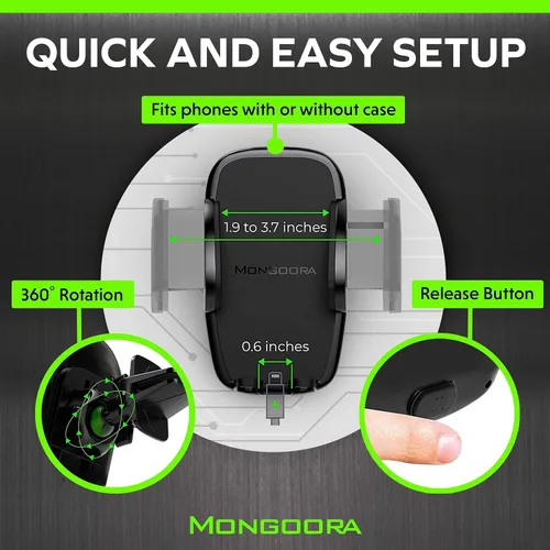 Miniatura 4 de Soporte de teléfono para ventilación de aire, soporte universal para teléfono celular con bloqueo para cualquier teléfono inteligente, iPhone