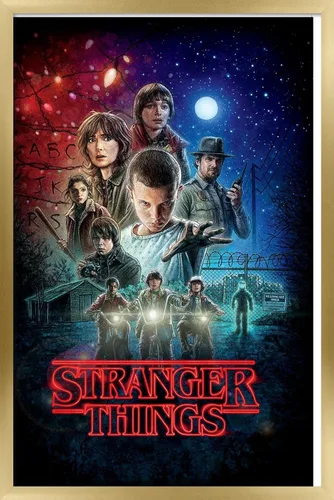 Miniatura 10 de Trends International Netflix Stranger Things - Póster de pared de una hoja, 14.725 x 22.375 pulgadas, versión enmarcada de madera de granero