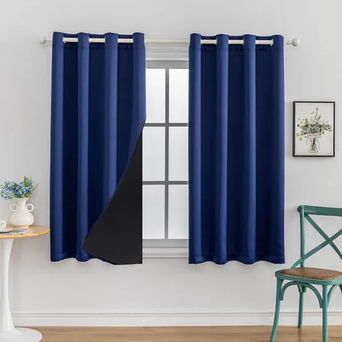 Miniatura 38 de Anytime Juego de 2 paneles de cortinas 100% opacas, con aislamiento térmico para dormitorio, paneles de sombreado completo