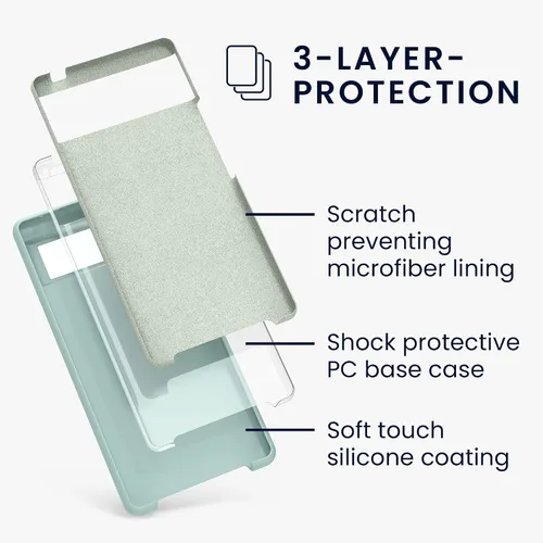 Miniatura 655 de kwmobile Funda Compatible con Google Pixel 6 Pro - Funda de teléfono de silicona TPU con acabado suave - Azul Arrecife