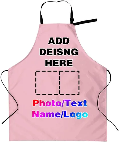 Miniatura 14 de Delantales personalizados para mujeres y hombres, delantal personalizado con logotipo de texto fotográfico, delantales de cocina personalizados