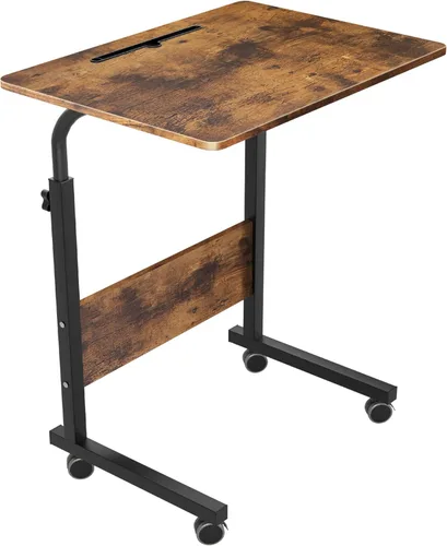 Miniatura 8 de Mesa auxiliar, 31.5 pulgadas/21.6 pulgadas, soporte ajustable para laptop, bandeja de carrito portátil, mesa de noche para computadora, mesa
