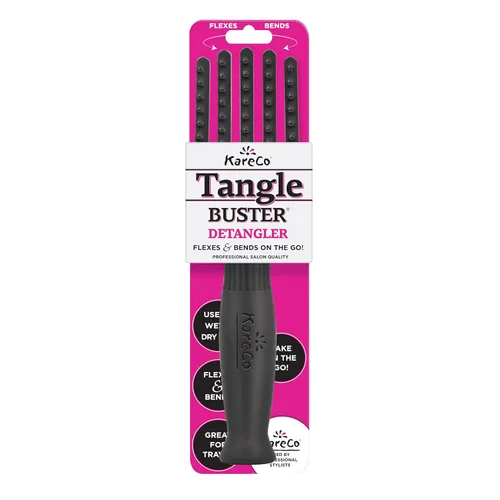 Miniatura 2 de KareCo Cepillo pequeño Tangle Buster de alta calidad, mini cepillo desenredante para cabello húmedo y seco, paleta flexible con cerdas de nailon