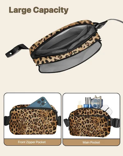 Miniatura 4 de Riñonera de viaje, impermeable, pequeña, bolsa cruzada para mujer, para correr, senderismo, ciclismo, Marrón, M, Moda