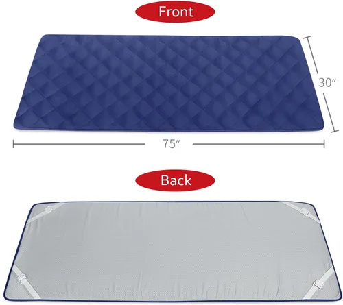 Miniatura 3 de Cubrecolchón de espuma acolchada, antideslizante, súper suave y cómodo, de 75"x30", almohadilla para dormir fresca para catre de campamento/litera